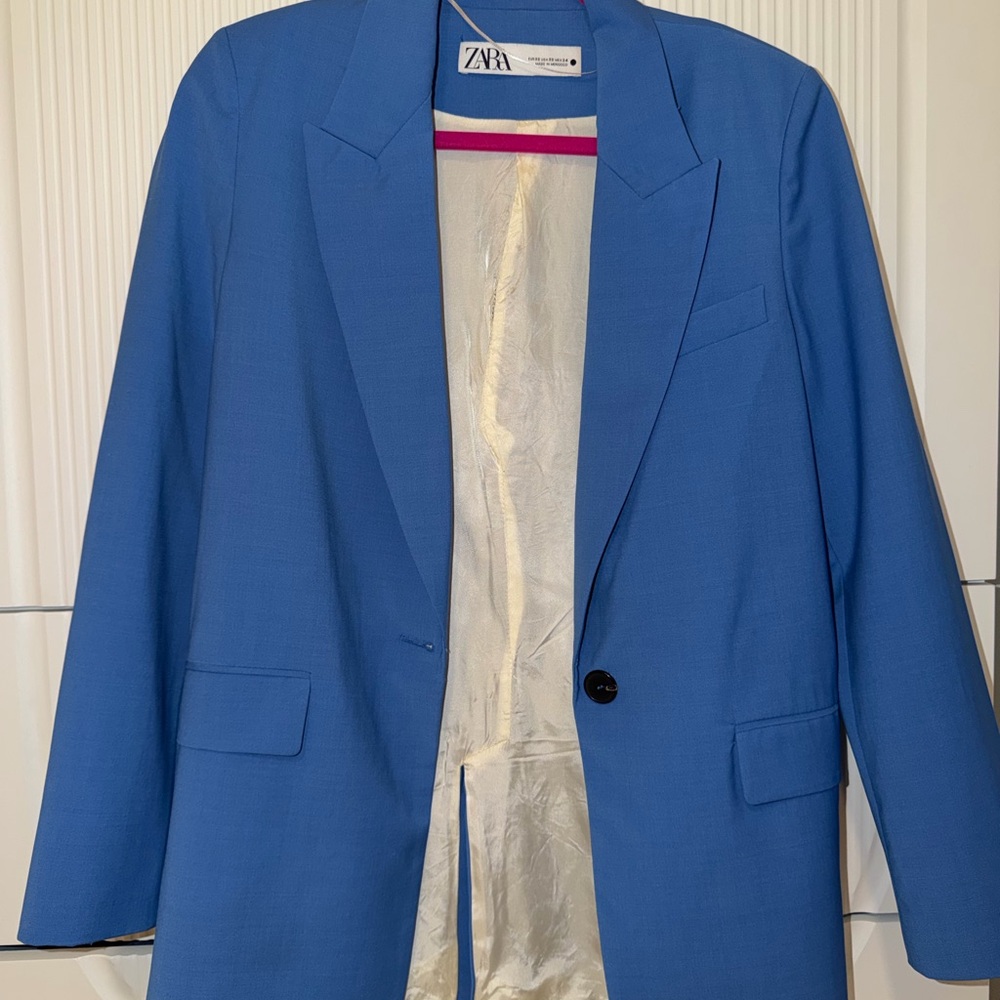 Zara Royal Blue Single-Button Men's Blazer